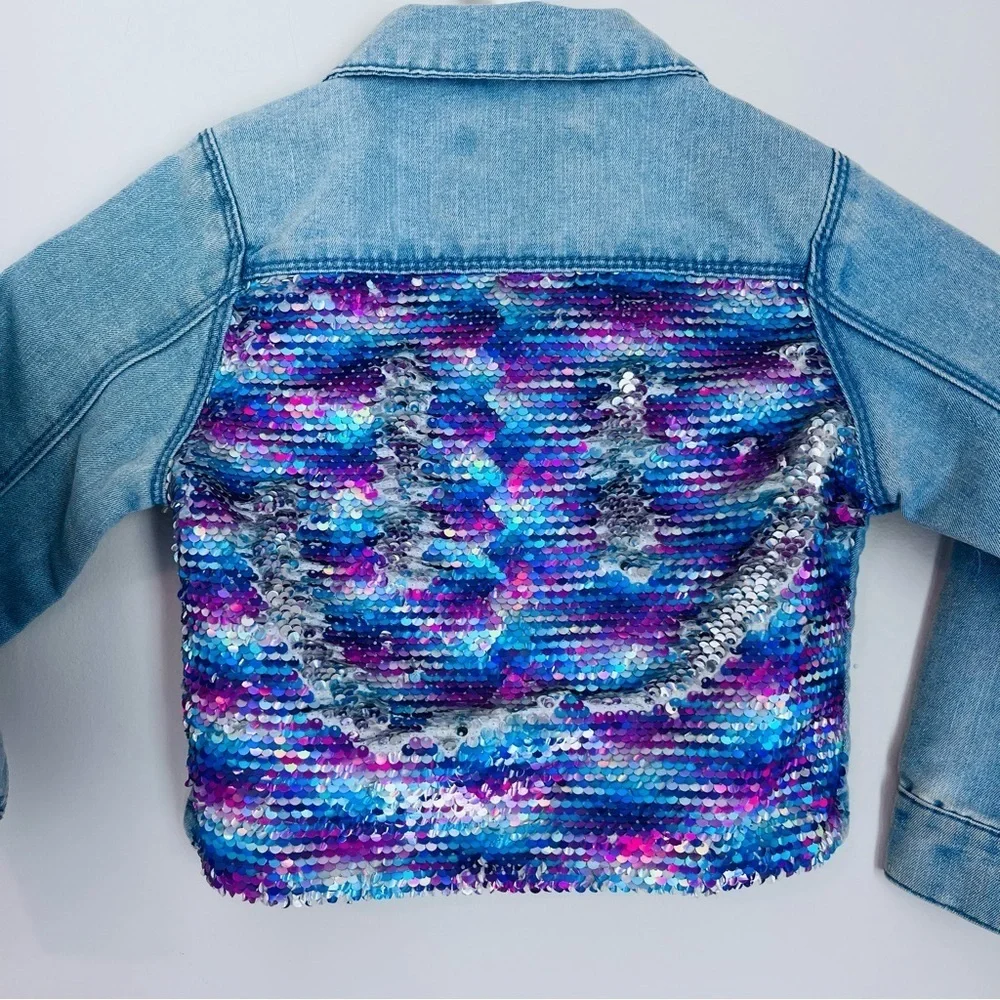 Squeeze Blue and Purple Jean Jacket with sequin Back